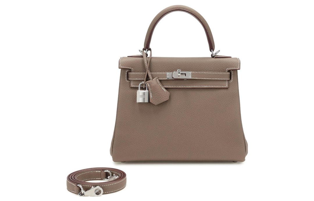 Hermes Hermes Kelly Togo Calfskin Kelly Bag Handbags Regular Women's 18 Etoupe Elephant Gray