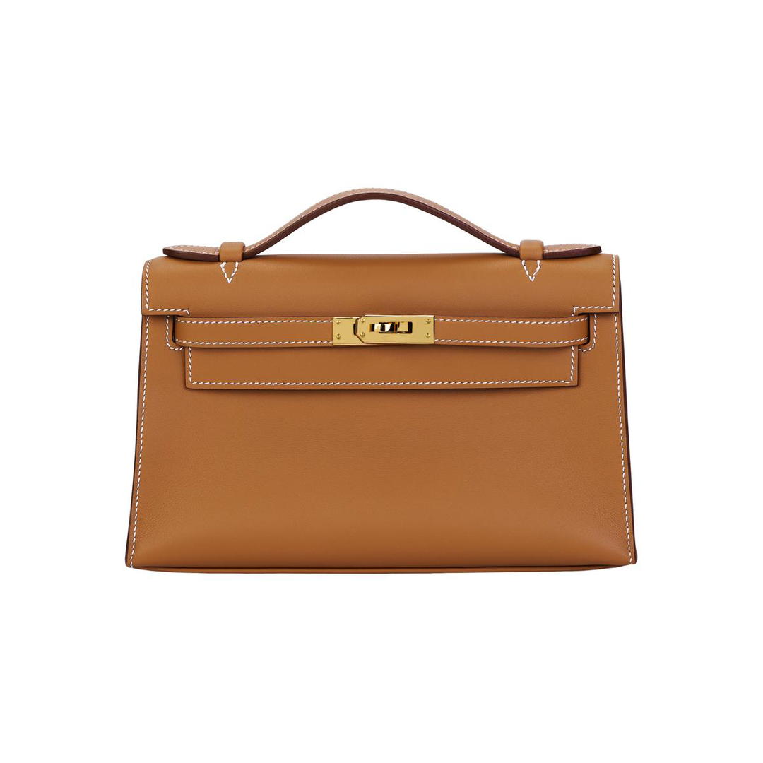 Hermes Hermes Mini Kelly Generation 1 Swift Leather Kelly Bag Handbags Women's Gold Brown