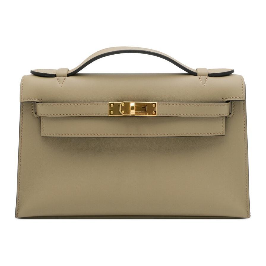 Hermes Hermes Mini Kelly Swift Leather Kelly Bag Handbags Women's 8Q Marfa Beige