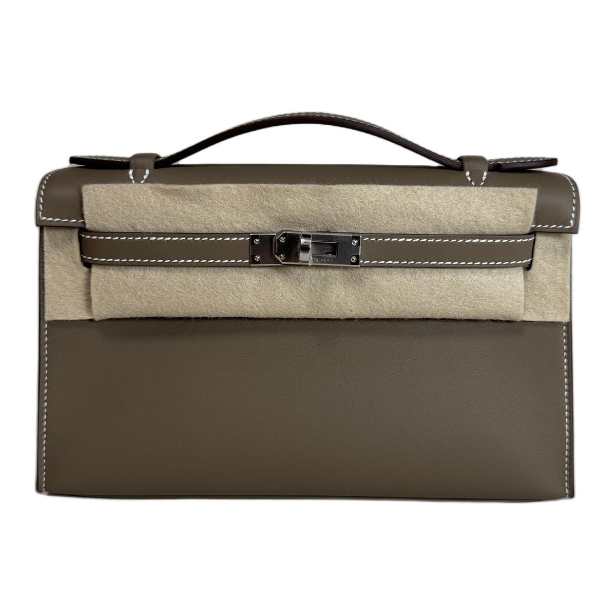 Hermes Hermes Mini Kelly Generation 1 Swift Leather Kelly Bag Handbags Women's 18 Etoupe Elephant Gray