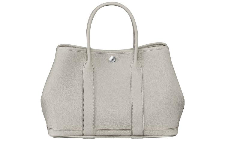 Hermes Hermes Garden Party Calfskin Garden Bag Handbag Unisex 8L Beton Glacier White
