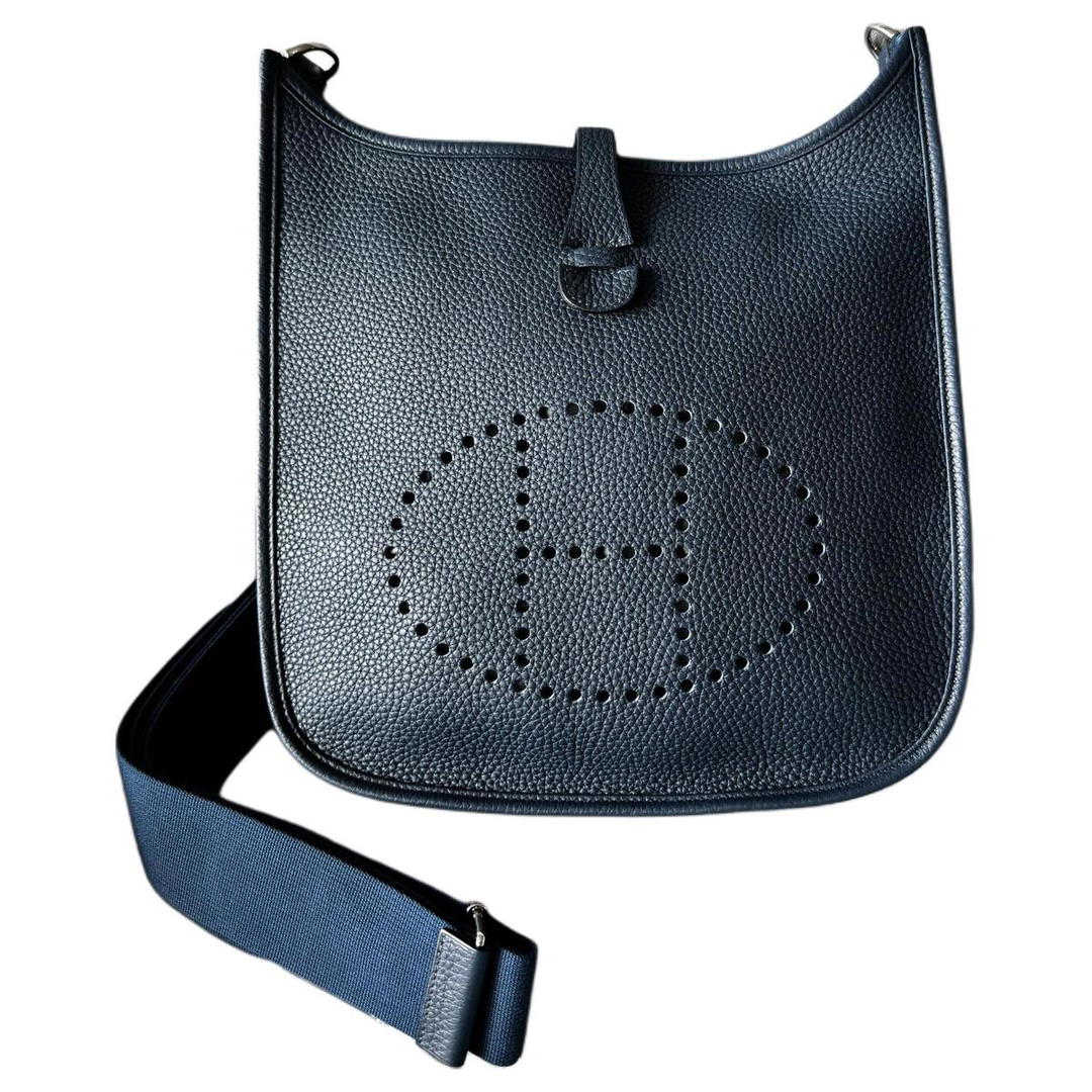 Hermes Hermes Evelyne Clemence Bullock Leather Crossbody Bag Shoulder Bag Women's 7P Bleu De Prusse Prussian Blue