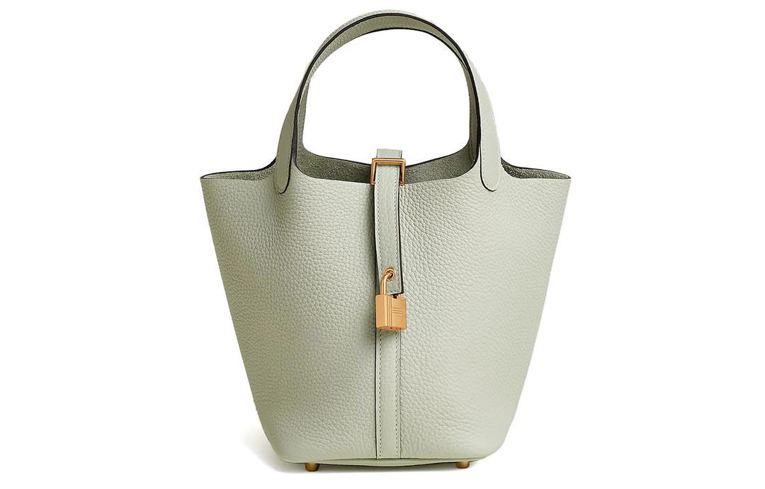 Hermes Hermes Picotin Lock Clemence Bullock Leather Basket Bag Handbag 18 Women's 0W Snow Gray Crystal Gray
