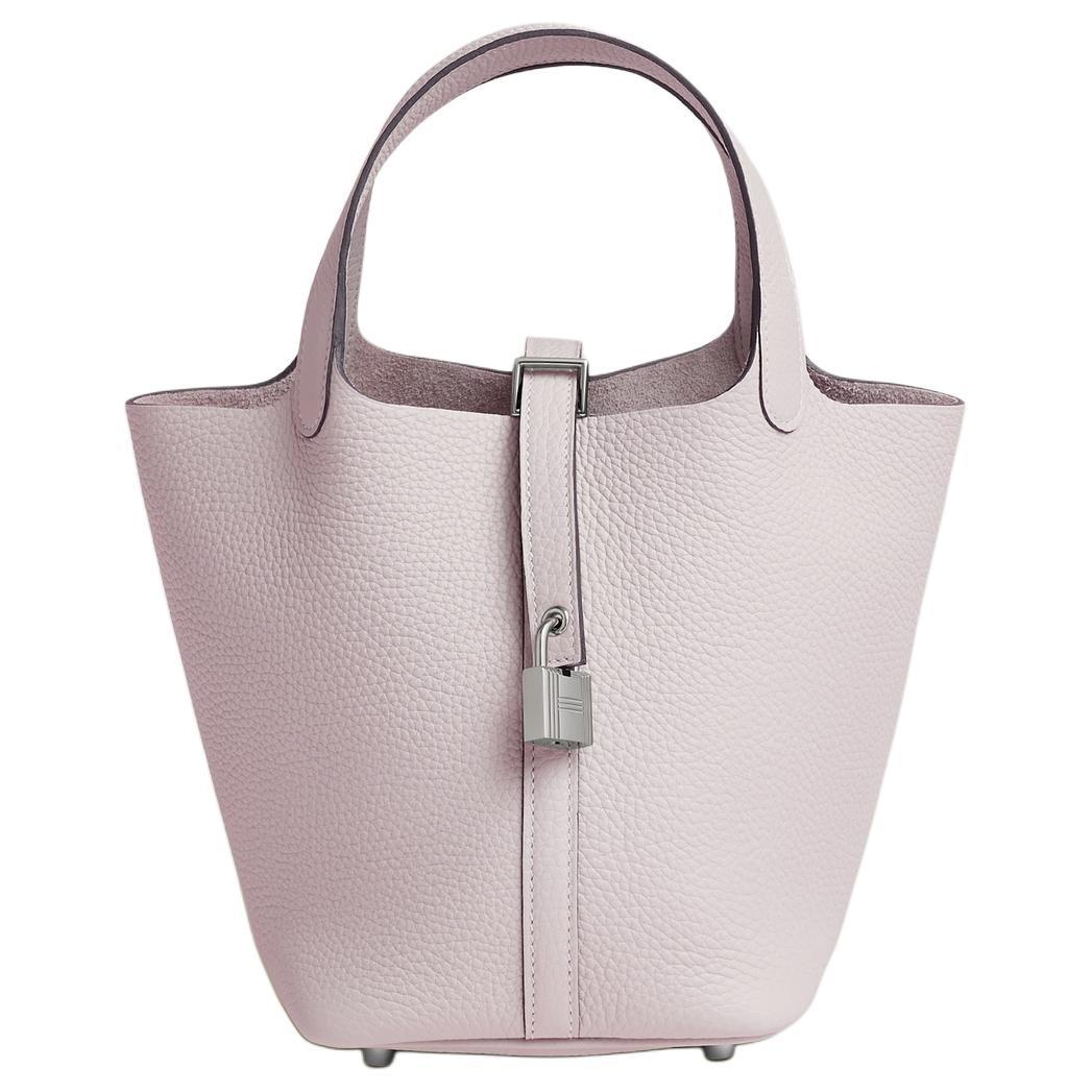 Hermes Hermes Picotin Lock Clemence Bullock Leather Basket Bag Handbag Women's 09 Mauve Pale Dream Purple