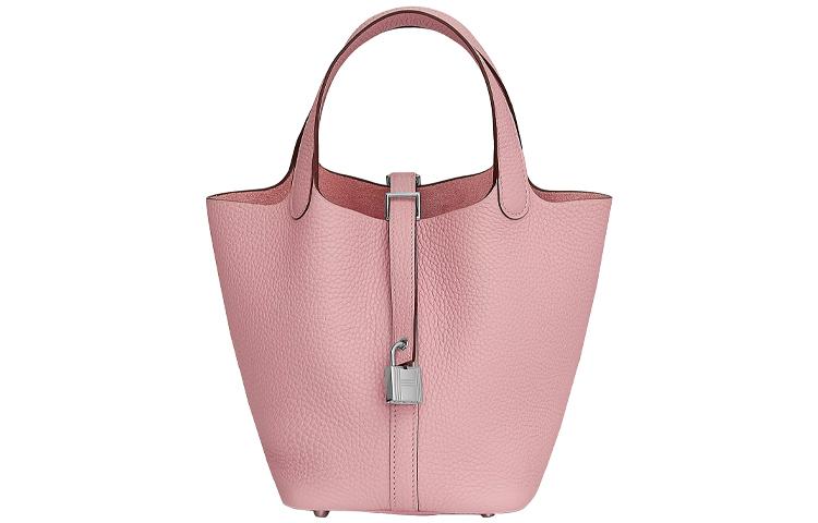 Hermes Hermes Picotin Taurillon Clemence Bullock Leather Basket Bag Bucket Bag 18 Women's 3Q RoseSakura Cherry Blossom Pink