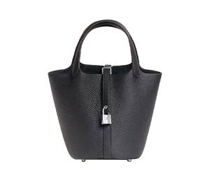 Buy Hermes Picotin Lock Clemence Bullock Leather Basket Bag, Bucket Bag, Handbag 18 Women's 3Y Caban Black Cloth Color at Sasom – Authentic and Ready to Ship