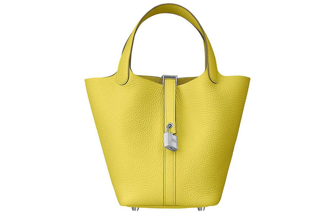 Hermes Hermes Picotin Lock Little Bull Leather Basket Bag Handbag Bucket Bag Women's 9R Lime Lemon