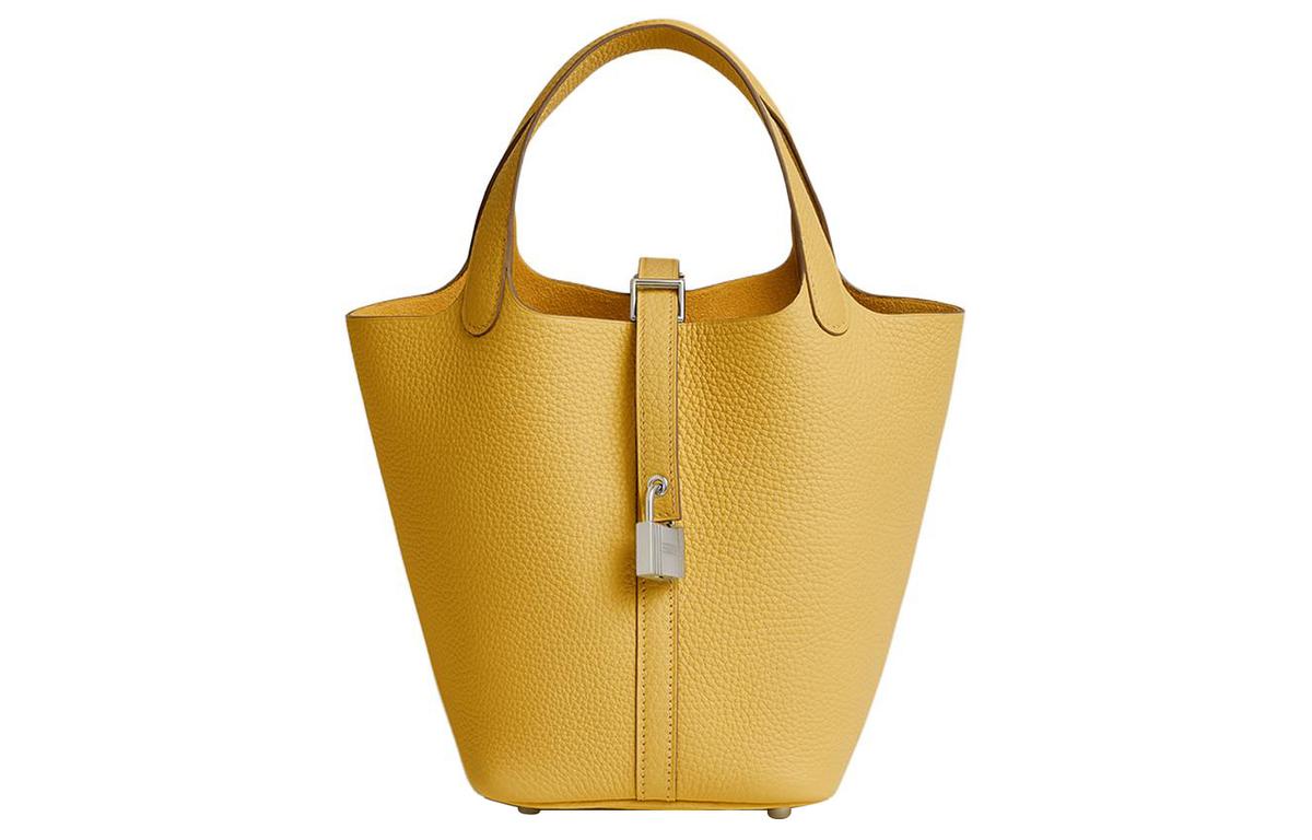 Hermes Hermes Picotin Clemence Bullock Leather Basket Bag Handbag Bucket Bag Women's Sunshine Gold