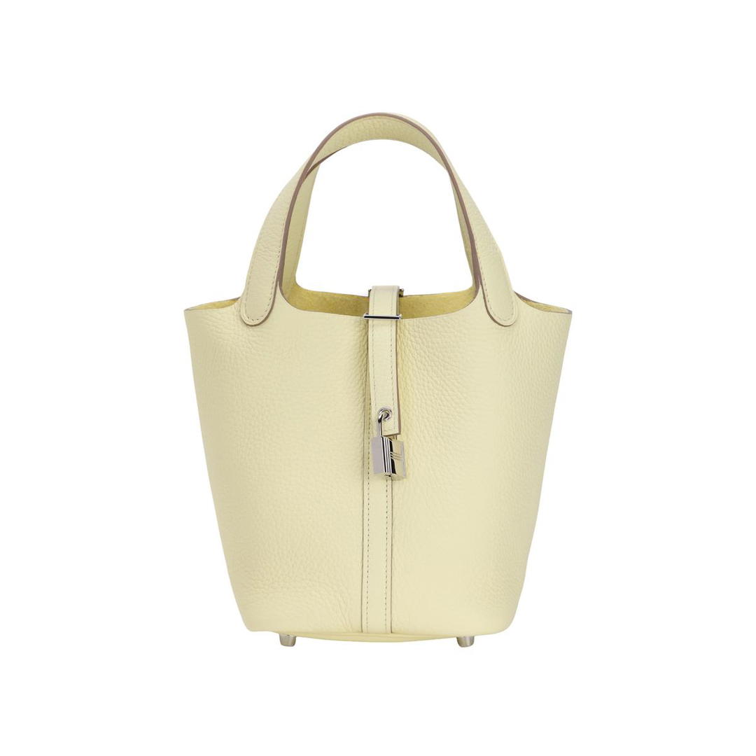 Hermes Hermes Picotin Clemence Bullock Leather Basket Bag Handbag Bucket Bag Unisex Milton Yellow
