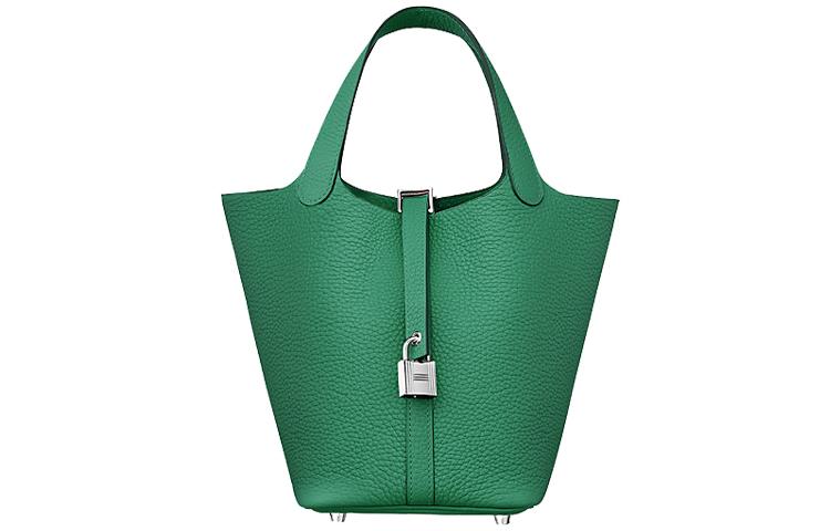 Hermes Hermes Picotin Clemence Bullock Leather Basket Bag Handbag Bucket Bag Women's U4 Vert Vertigo Grass Green