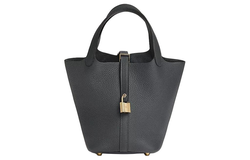 Hermes Hermes Picotin Lock Clemence Bullock Leather Basket Bag Handbag Bucket Bag Women's H0 Misty Gray