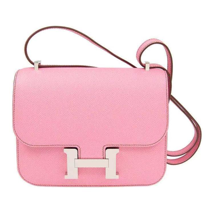 Hermes Hermes Constance Epsom Calfskin KangKang Handheld Shoulder Bag Crossbody Bag Mini Women's 5P Pink Pink