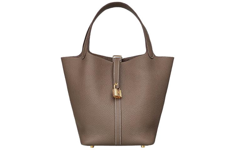Hermes Hermes Picotin Lock Calfskin Basket Bag Handbag Bucket Bag Women's 18 Etoupe Elephant Gray