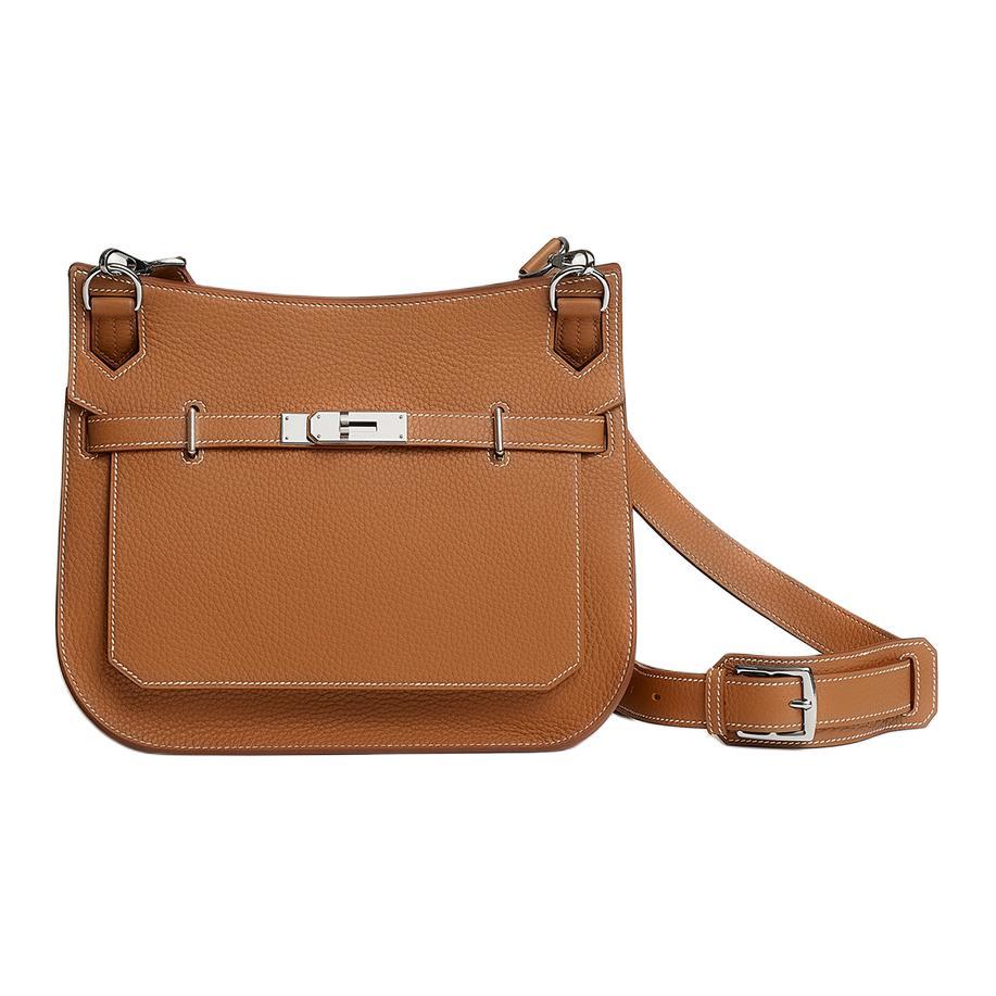 Hermes Hermes Jypsiere Clemence Leather Shoulder Bag Crossbody Bag Women's 37 Gold Gold Brown