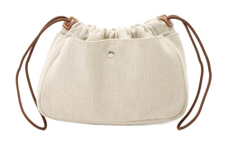 Hermes Hermes Garden Party Canvas With Calfskin Garden Bag Canvas Bag Insert Clutch Women's Beige