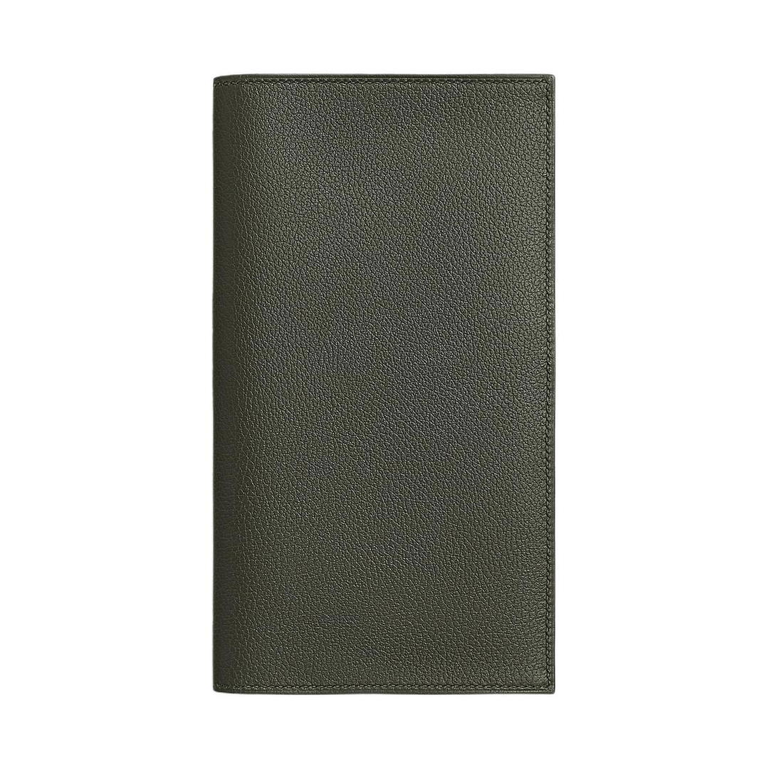 Hermes Hermes MC² Fleming Evercolor Calfskin Wallet Men's C6 Vert De Gris Gray Green