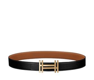 Buy Hermes Togo Calfskin Double Sided Leather Belt Men's Black/Gold 3.2cm at Sasom – Authentic and Ready to Ship