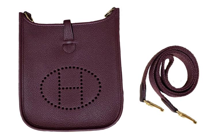 Hermes Hermes Evelyne TC Leather Shoulder Bag Crossbody Bag Mini Women's Bordeaux Burgundy