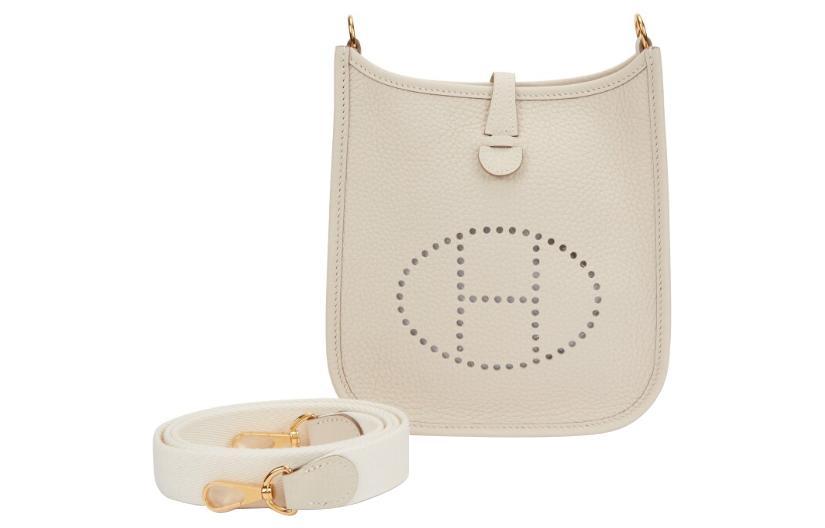 Hermes Hermes Evelyne Cow Leather Crossbody Bag Shoulder Bag Women's 10 Craie Milkshake White