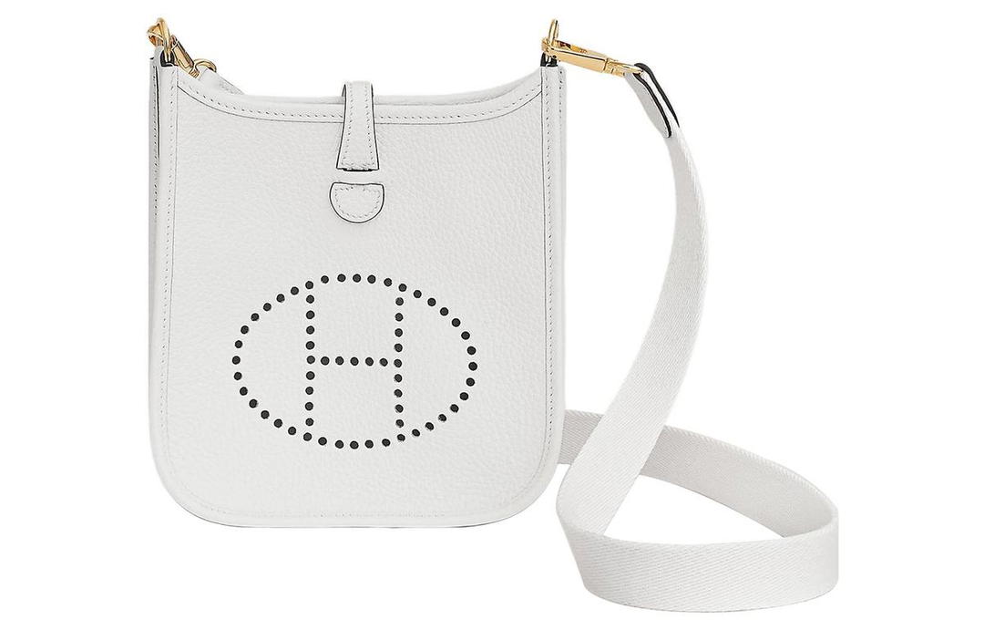 Hermes Hermes Evelyne Clemence Leather Ivorie Crossbody Bag Shoulder Bag Mini Women's NEW WHITE