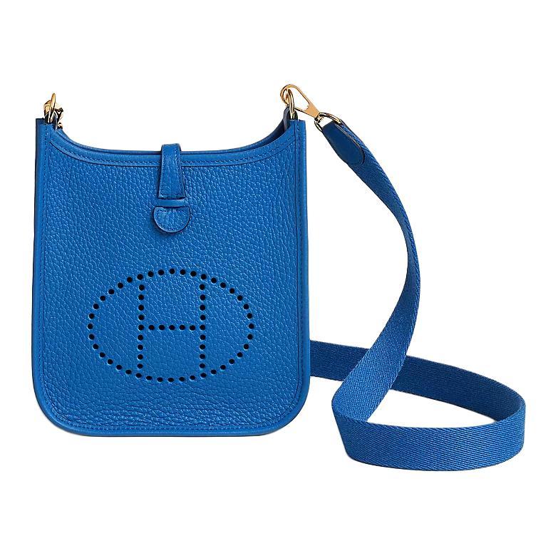 Hermes Hermes Evelyne Clemence Bullock Leather Shoulder Bag Women's Blue