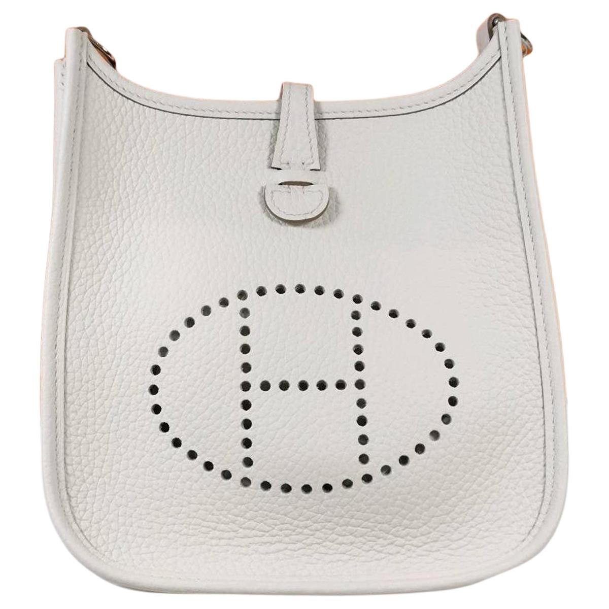 Hermes Hermes Evelyne Clemence Bullock Leather Shoulder Bag, Crossbody Bag Mini Women's 01 Blanc Pure White