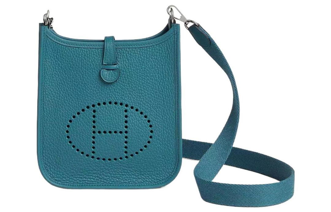 Hermes Hermes Evelyne Clemence Leather Ivorie Shoulder Bag Crossbody Bag Mini Unisex D2 NEW BLEU JEAN Denim Blue