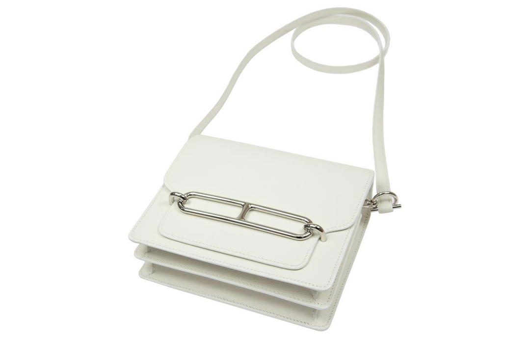Hermes Hermes Roulis Evercolor Leather Pig Nose Wallet Handheld Shoulder Bag Crossbody Bag Mini Women's 01 Blanc Pure White