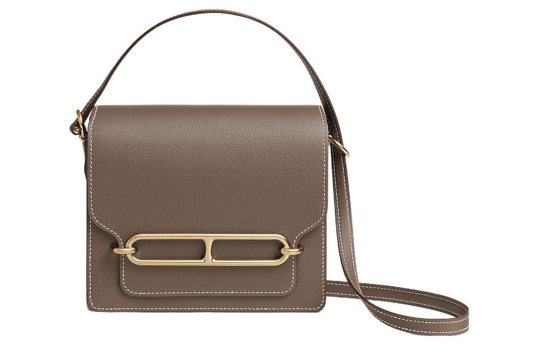 Hermes Hermes Roulis Evercolor Calfskin Pig Nose Bag Handbag Shoulder Bag Crossbody Bag Mini Women's 18 Etoupe Elephant Gray