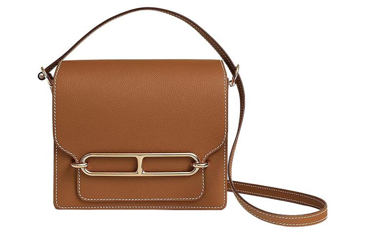 Hermes Hermes Roulis Evercolor Calfskin Pig Nose Shoulder Bag, Crossbody Bag Mini Women's 37 Gold Brown