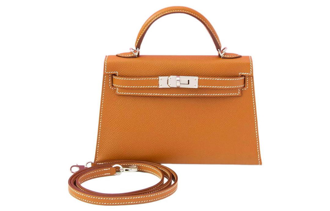 Hermes Hermes Mini Kelly 2nd Generation Epsom Leather Kelly Bag One Shoulder Handbags Mini Women's 37 Gold Gold Brown