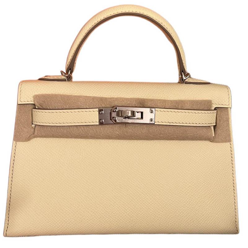 Hermes Hermes Mini Kelly 2nd Generation Epsom Leather Kelly Handbag Mini Women's Milton Yellow