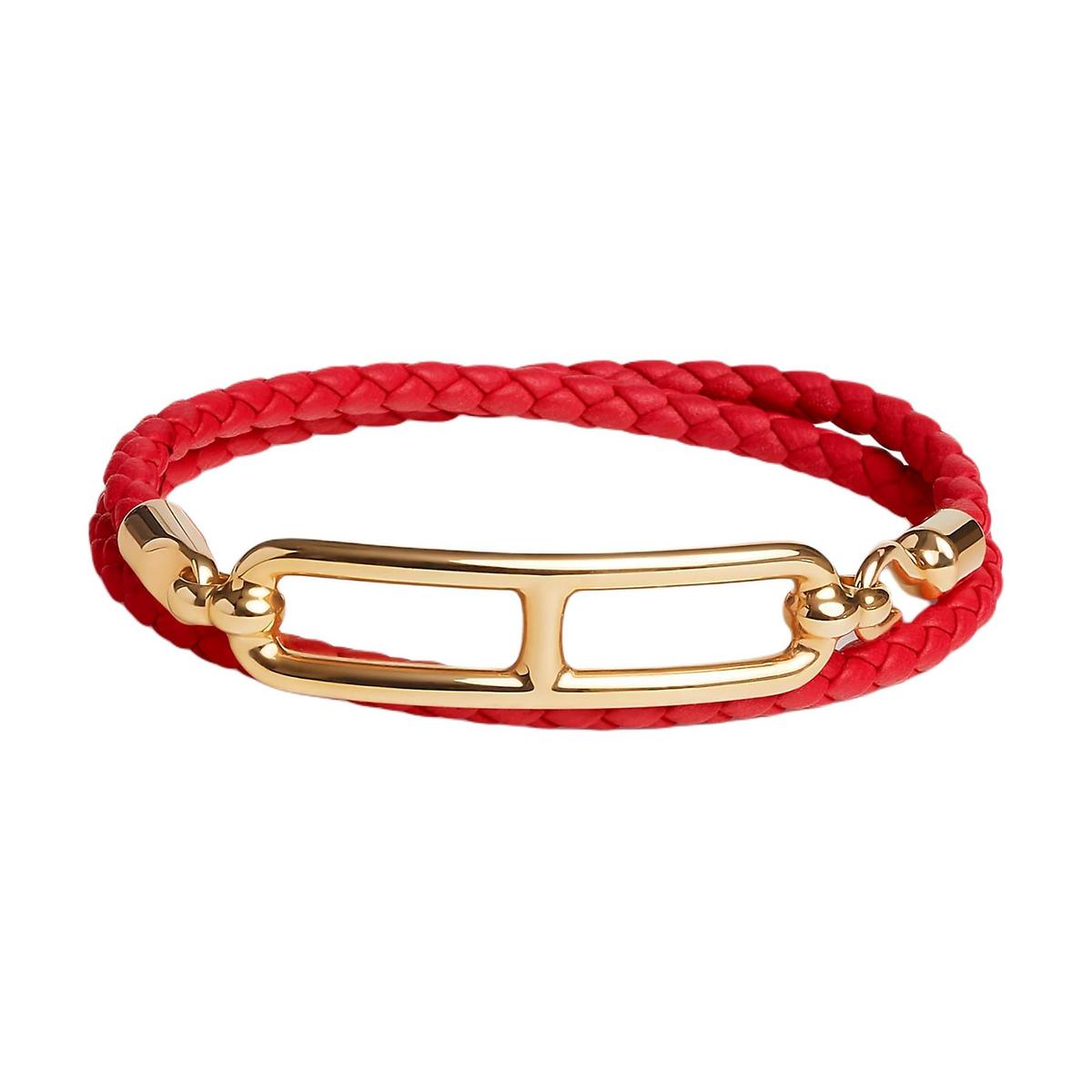 Hermes Hermes Cow Leather Bracelets Women's Red
