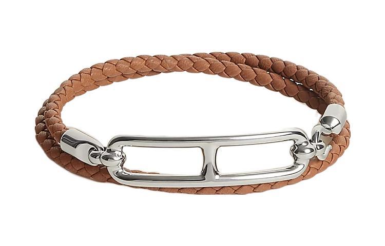 Hermes Hermes Leather Bracelets Unisex Brown