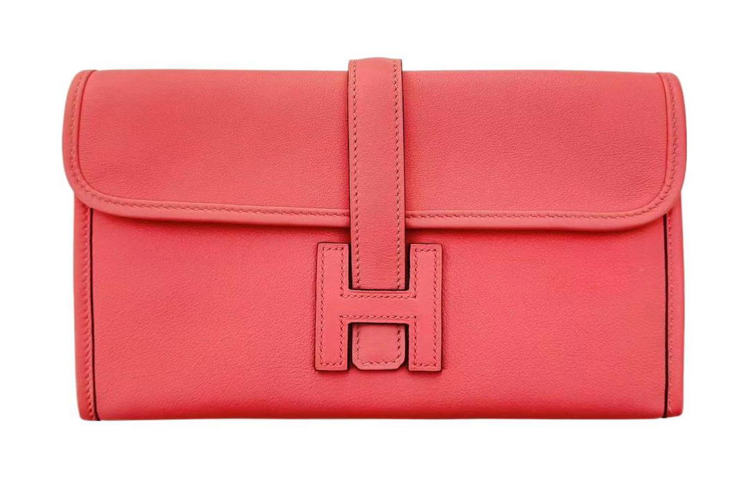 Hermes Hermes Jige Elan Swift Calfskin Coin Purses Wallets Regular Women's Pink