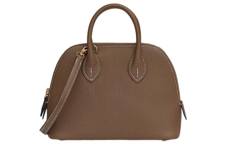Hermes Hermes Bolide Mysore Goat Skin Bowling Bag Shoulder Bag Crossbody Bag Handbag Mini Women's Elephant Gray