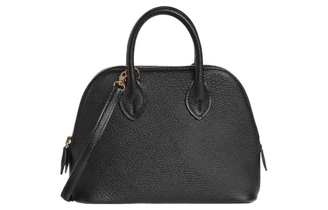 Hermes Hermes Bolide Goatskin Bowling Bag Handbag Mini Unisex Black