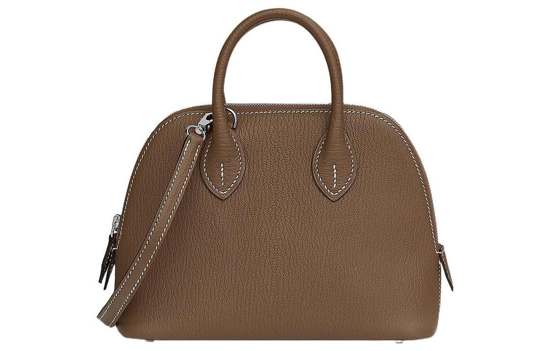 Hermes Hermes Bolide Goatskin Bowling Bag Handbag Shoulder Bag Crossbody Bag Mini Unisex 18 Etoupe Elephant Gray