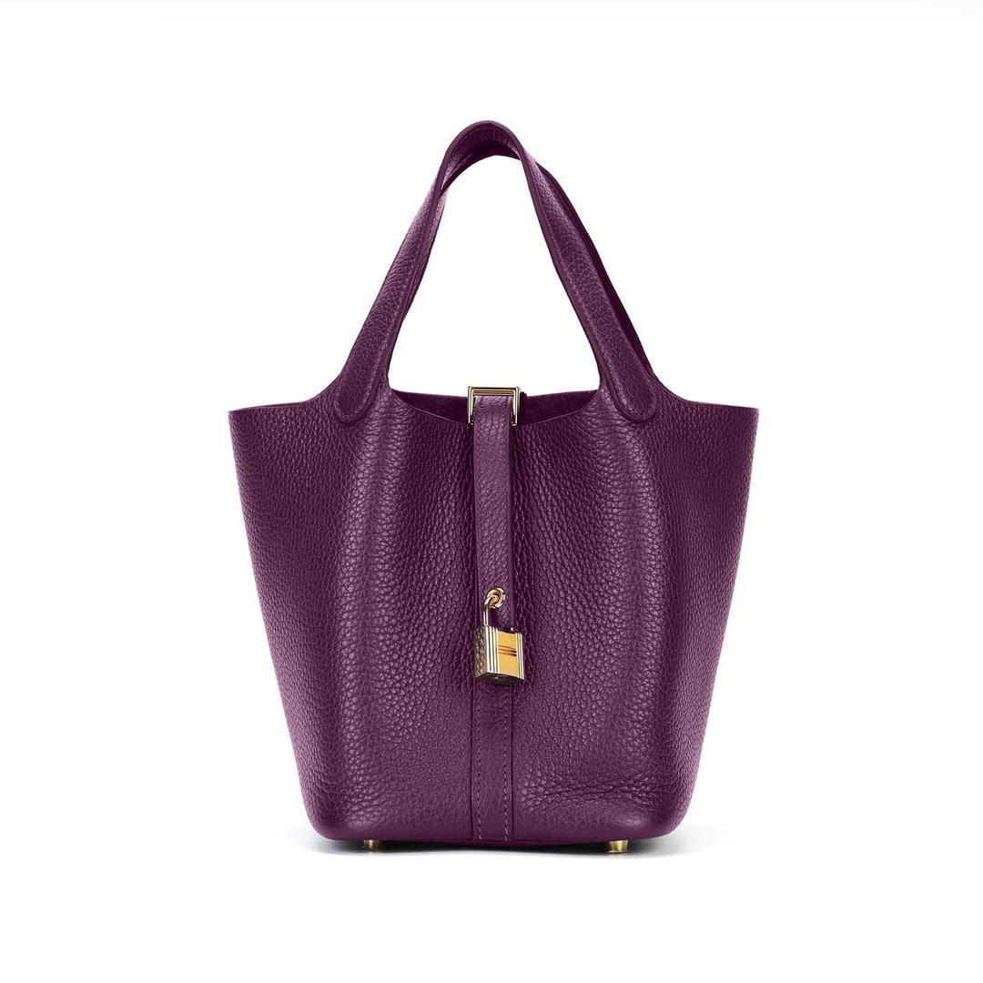 Hermes Hermes Picotin Lock Maurice Bullock Leather Bucket Bags Handbags 22 Women's P9 Anemone Sea Anemone Purple