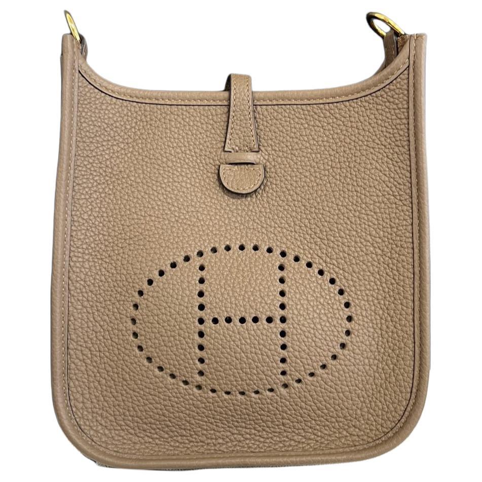 Hermes Hermes Evelyne TM Bullock Leather Shoulder Bag Crossbody Bag Mini Women's Beige De Weimar Dog Beige