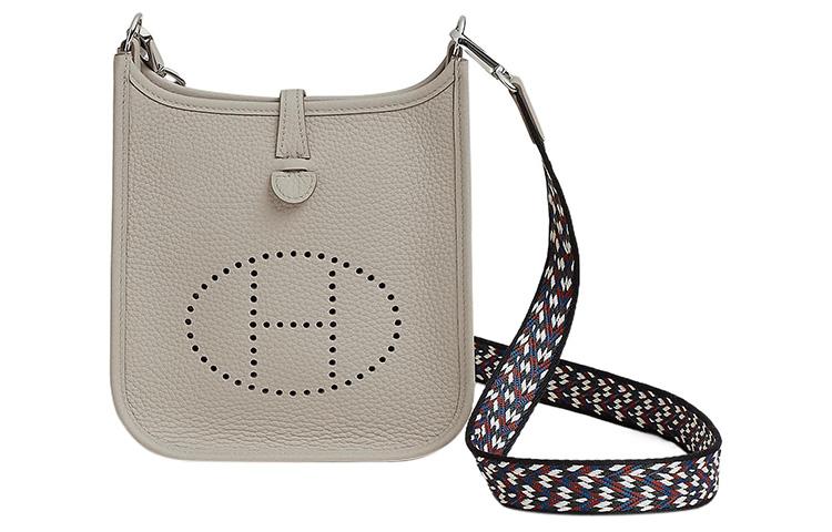 Hermes Hermes Evelyne Clemence Bullock Leather Shoulder Bag Crossbody Bag Mini Women's Glacier White