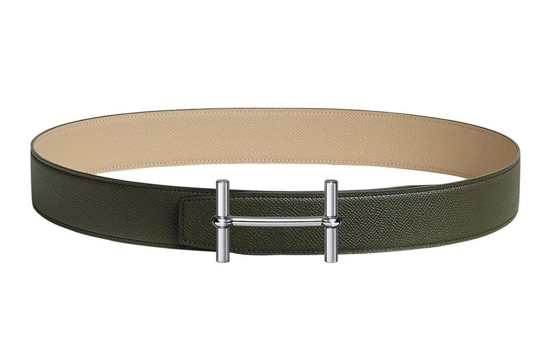 Hermes Hermes Leather Belts Men Green/Beige