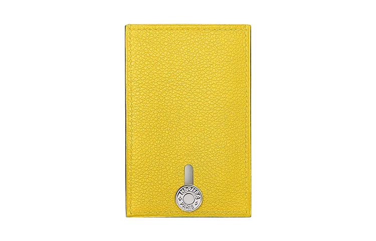 Hermes Hermes Evercolor Calfskin Card Holder Men's 9O Jaune De Naples Naples Yellow