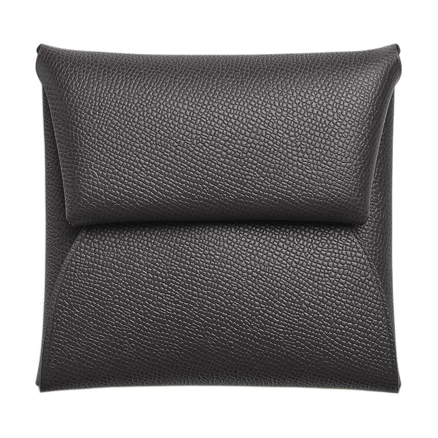 Hermes Hermes Bastia Madame Calfskin Wallet Women's 88 Graphite Graphite Gray