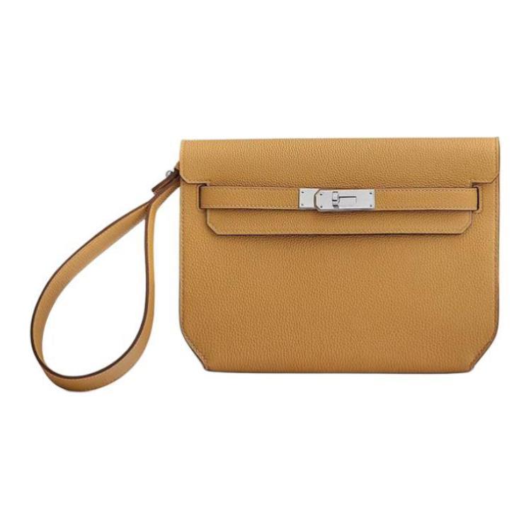 Hermes Hermes Kelly Depeches Togo Calfskin Clutch Men's 4B Biscuit Cookie