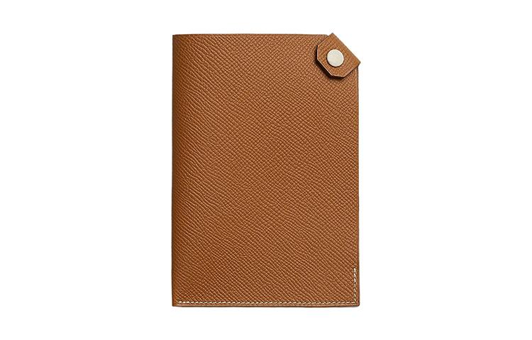 Hermes Hermes Tarmac Epsom Calfskin Card Holder Passport Holder Women's Gold Brown/Gray White