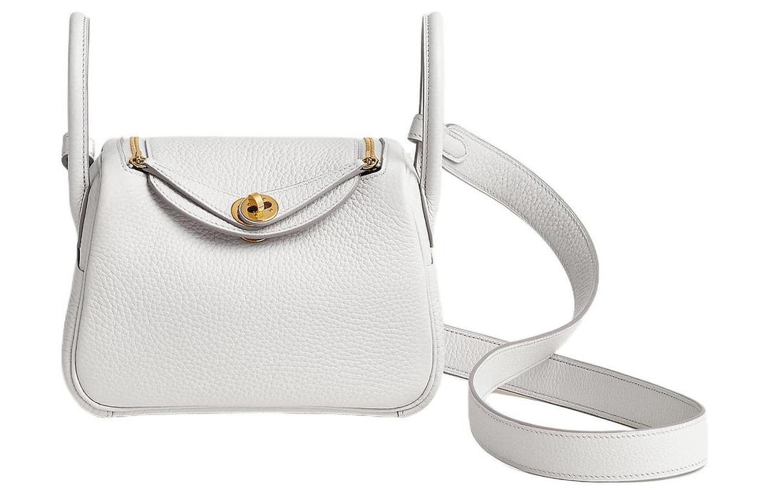Hermes Hermes Lindy Clemence Bullock Leather Handbag Shoulder Bag Crossbody Bag Mini Women's White