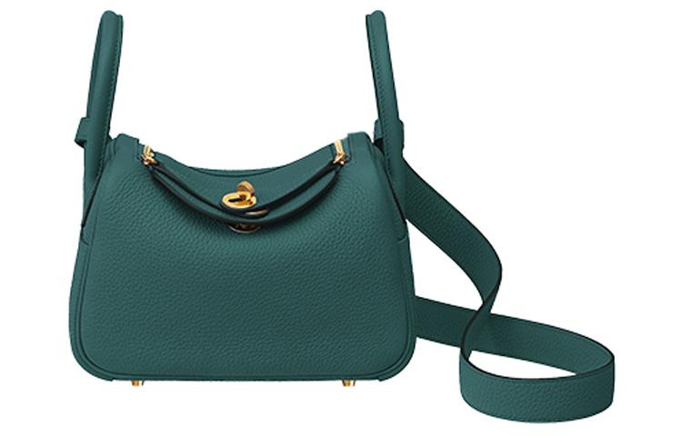 Hermes Hermes Lindy Clemence Bullock Leather Handbag, Shoulder Bag, Crossbody Bag Mini Women's 6OVertCypres Cypress Green