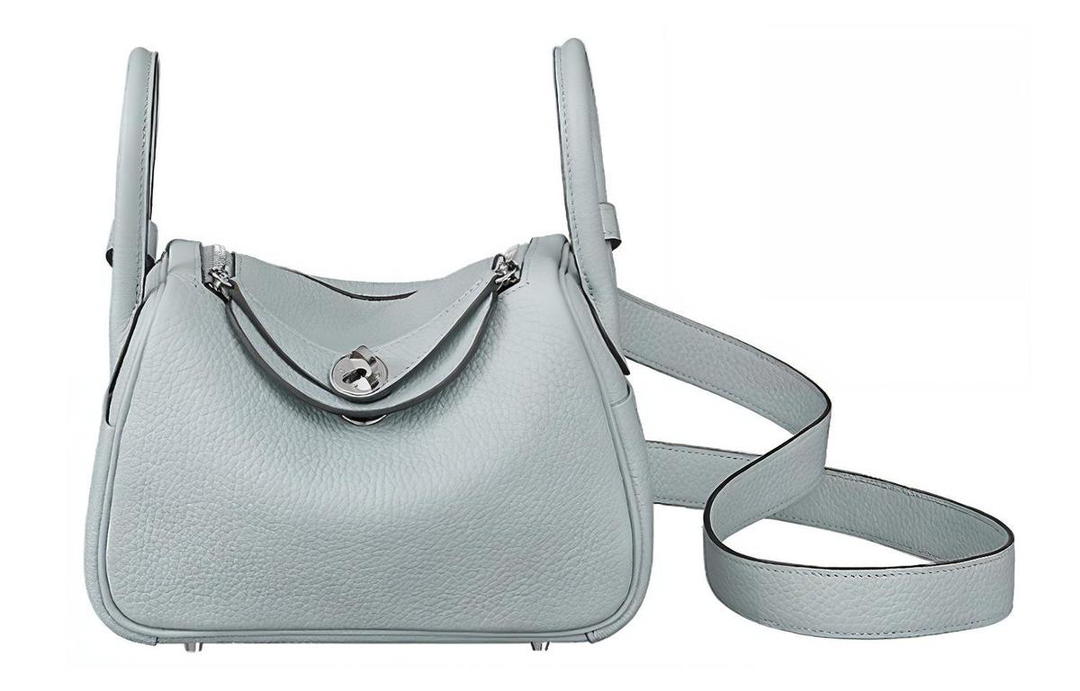 Hermes Hermes Lindy Clemence Leather Handbag Shoulder Bag Crossbody Bag Mini Women's 08 Pale Blue Holy Grail Blue