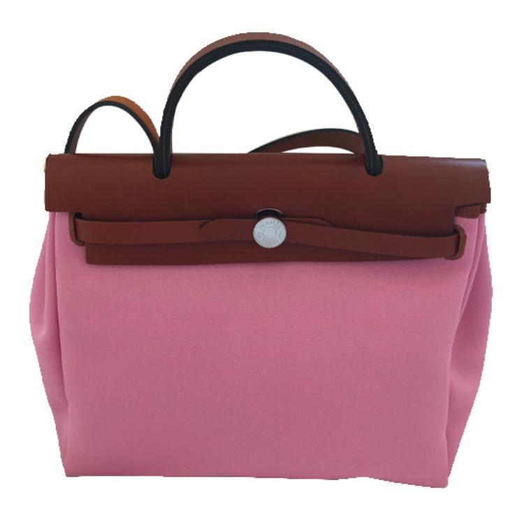 Hermes Hermes Herbag Zip Canvas Bag, Handbag, Shoulder Bag, Crossbody Bag Women's Pink